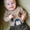 Baby Langarmbody in beige mit Tier Motiv