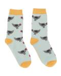 Miss Sparrow: Bambus Socken Damen Hühner helllblau