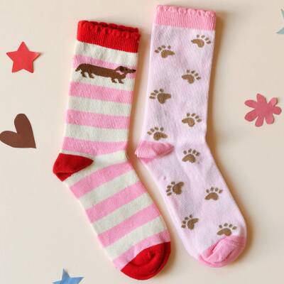 Rockahula: Kinder Socken Dackel 2Paar 6-8 Jahre