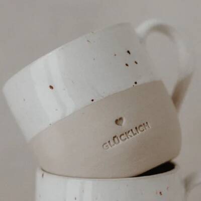 Eulenschnitt: Tasse Glücklich für Cappuccino