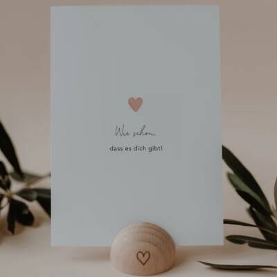 Eulenschnitt: Postkarte mit Spruch Herz Wie schön