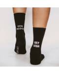 Eulenschnitt: Socken schwarz Der Boden ist Lava 39-42