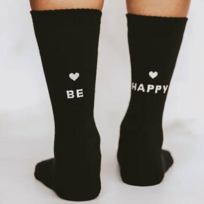 Eulenschnitt: Socken schwarz Be Happy 39-42