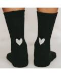 Eulenschnitt: Socken schwarz Herz