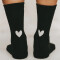 Eulenschnitt: Socken schwarz Herz 39-42