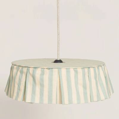 Nobodinoz: Lampenschirm Vibes Stripes Türkis D40cm