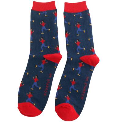 Mr Heron: Bambus Socken Herren Jogger  blau
