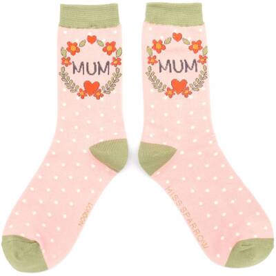 Miss Sparrow Bambus Socken Damen Mum rosa