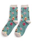 Miss Sparrow Bambus Socken Damen Botany Study petrol