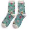 Miss Sparrow Bambus Socken Damen Botany Study petrol