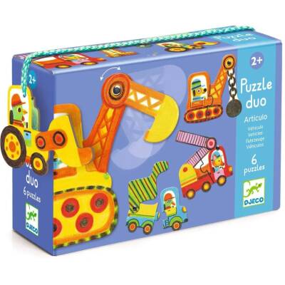 Djeco: Puzzle Duo für 2-jährige Bewegte Fahrzeuge