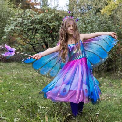 Great Pretenders: Feenkleid Regenbogen mit vielen Pailletten für Kinder von 5-6 Jahren