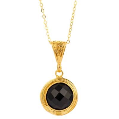 Halskette vergoldet mit Onyx The Craftshop