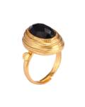 Ring verstellbar vergoldet mit Onyx The Craftshop