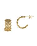 Ohrringe vergoldet Creole mit Gitter The Craftshop