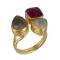 Ring verstellbar vergoldet 3 Edelsteine The Craftshop