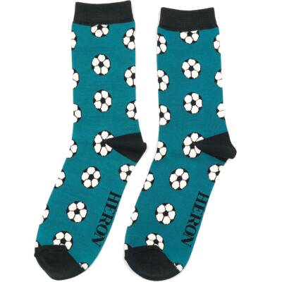 Mr Heron: Bambus Socken Herren Fußball petrol