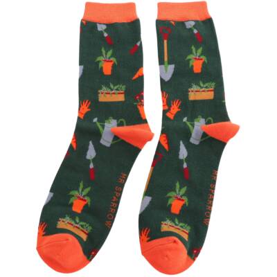 Mr Heron: Bambus Socken Herren Garten Werkzeuge grün