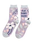 Miss Sparrow: Bambus Socken Best Mum Ever flieder