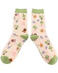 Miss Sparrow: Bambus Socken Damen Garten creme