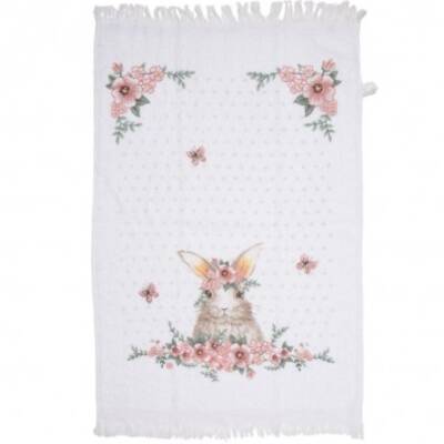 Clayre&Eef: Gästetuch Hase Flowers 40x66cm