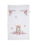 Clayre&Eef: Gästetuch Hase Flowers 40x66cm