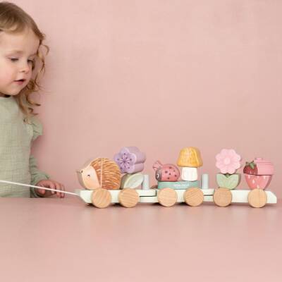 Little Dutch: Holz Zug mit Steck-Formen rosa Fairy