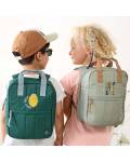 Lässig: Kindergartenrucksack mit Zitrone in dunkelgrün mit Brustgurt