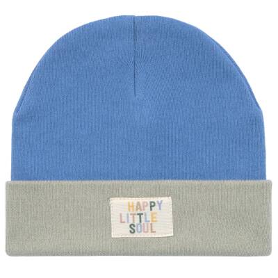 Lässig: Mütze Beanie Little Gang GOTS blau- khaki