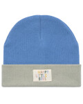 Lässig: Mütze Beanie Little Gang GOTS blau- khaki 48-52 - 1-3J.