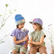 Lässig: Mütze Beanie Little Gang GOTS blau- khaki 52-56 - 3-6J.