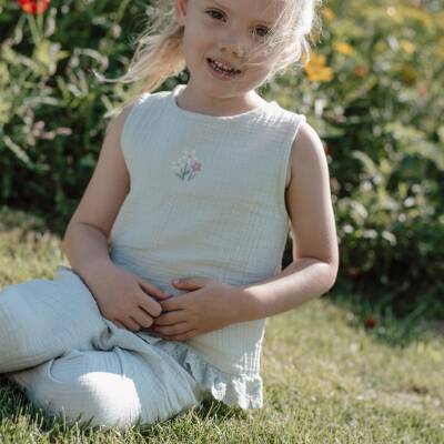 Little Dutch: Ärmellose Bluse Fairy mint 86