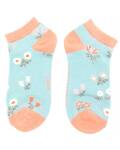 Miss Sparrow: Bambus Sneaker Socken Dainty Floral blau