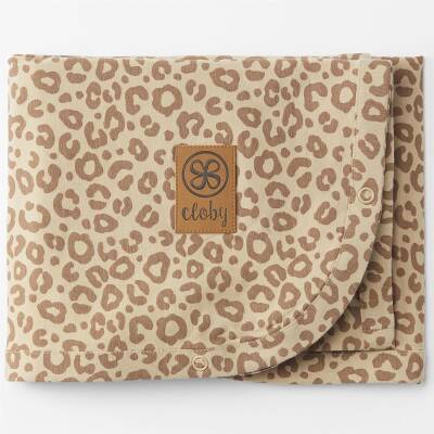Cloby: Babydecke UV-Schutz multifunktional Leopard braun