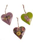 Deko Herz aus Metall 10x10 cm Imbarro Libelle-Hintergrund...