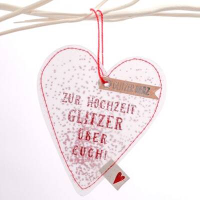 Good old friends: Glitzer Herz Zur Hochzeit 8cm