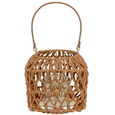 Windlicht-Laterne Square L Rattan-Optik Home Society