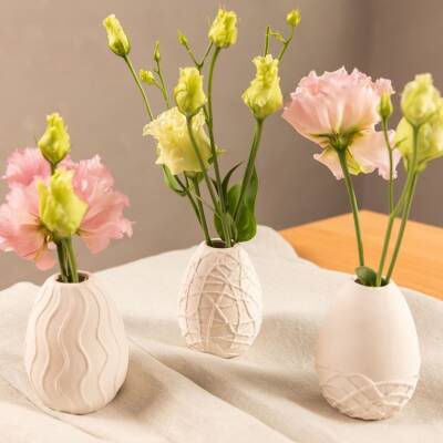 Ei Vase mit Muster 7,2 cm Porzellan Home Society