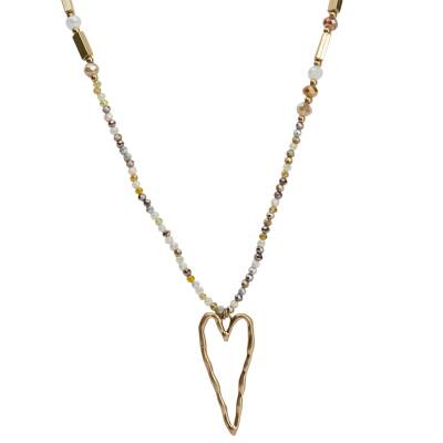 The Moshi: Halskette 92 cm Herz-Anhänger gold-beige