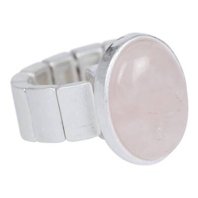The Moshi: Elastischer Ring Sopia silber rosa