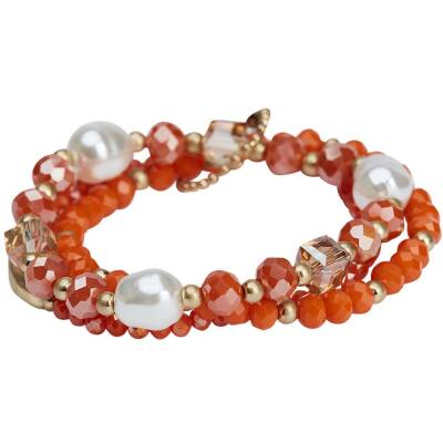 The Moshi: Armband elastisch 3reihig orange Kiara
