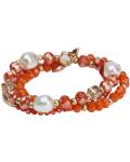 The Moshi: Armband elastisch 3reihig orange Kiara