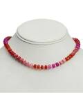 Kurze Halskette mit Perlen in rot pink und orange