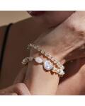 The Moshi: Armband elastisch 2reihig Lovis creme