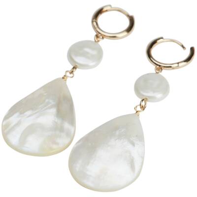 The Moshi: Ohrringe Nora creme gold Perlmutt