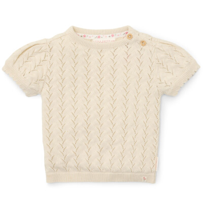 Little Dutch: Pullover gestrickt kurzärmlig creme 86