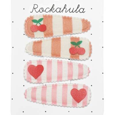 Rockahula: Haarspangen Kirschen Stripy Cherry 4 Stück