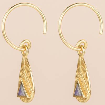 Muja Juma: Ohrringe gold Scarab Labradorit 3x3mm