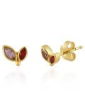 Muja Juma: Ohrstecker gold Lacewing Amethyst
