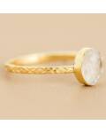 Muja Juma: Ring gold Lanternfly Weißer Mondstein 52